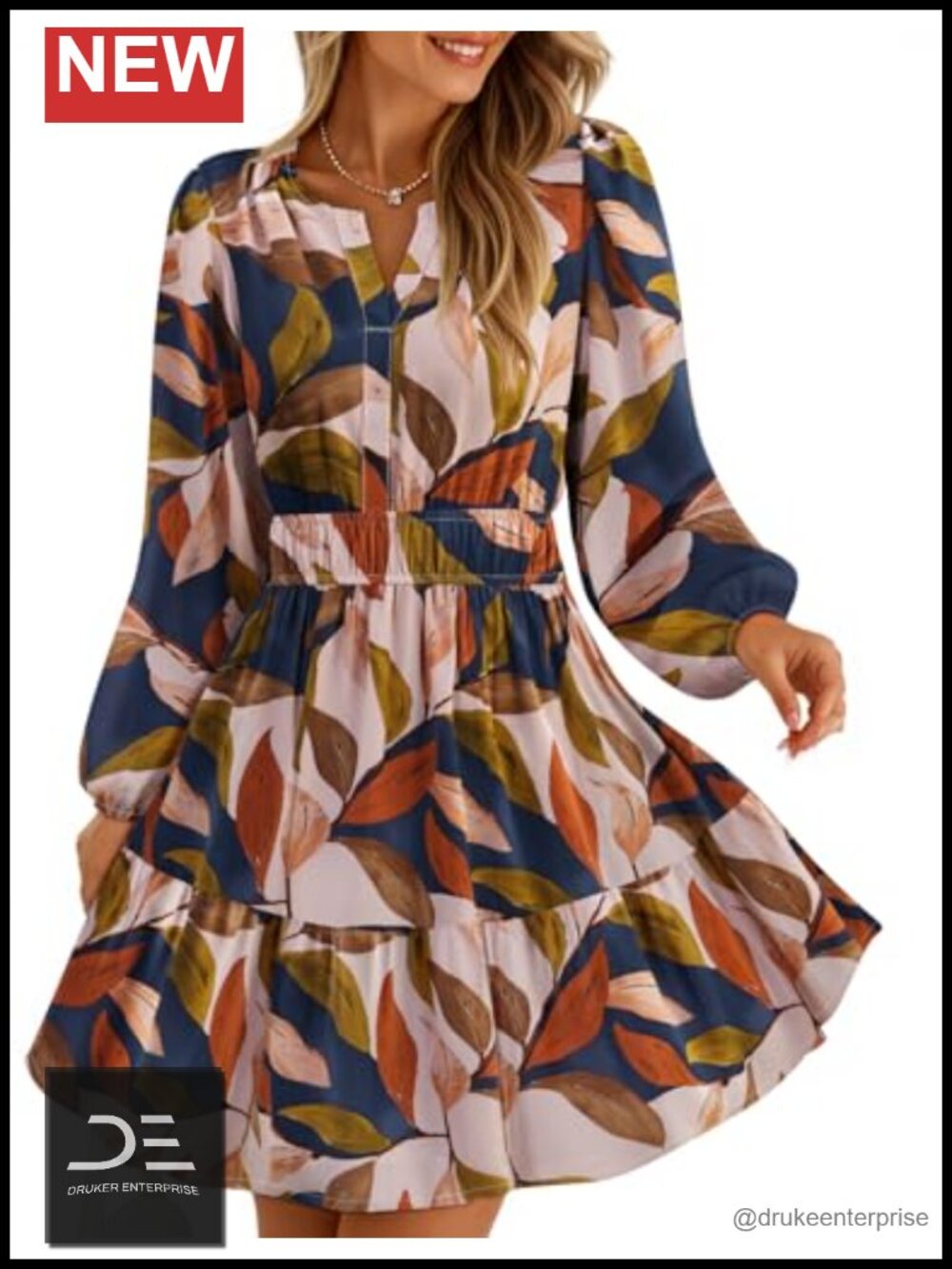 ZESICA Womens Floral Long Sleeve Smocked Mini Dress